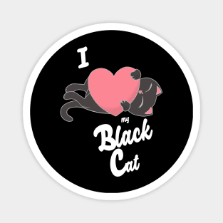 I Heart My Black Cat cute kawaii love Magnet